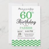Invitation Anniversaire 60 ans Chevron Vert (Devant)