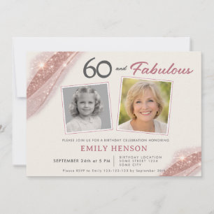 Invitation anniversaire 60 ans élégante et fabuleu