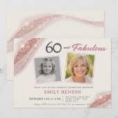 Invitation anniversaire 60 ans élégante et fabuleu (Devant / Derrière)