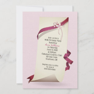 Invitation anniversaire 60 ans en papier enroulé