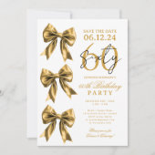 Invitation Anniversaire 60 Ans Fête Thème Ruban Co (Devant)