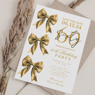 Invitation Anniversaire 60 Ans Fête Thème Ruban Co