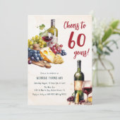 Invitation Anniversaire 60 ans Fromage et Vin Adul (Debout devant)