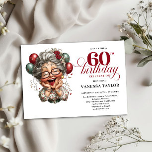 Invitation Anniversaire 60 Ans Humour Femme Thème 