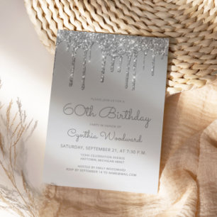 Invitation Anniversaire 60 Ans Pailleté Chic