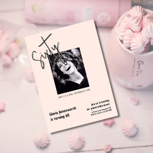 Invitation Anniversaire 60 ans Photo Rose Clair Mo