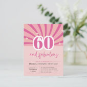 Invitation anniversaire 60 ans rose et fabuleux (Debout devant)