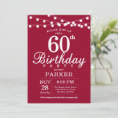 Invitation Anniversaire 60 Ans Rouge Bourgogne (Debout devant)