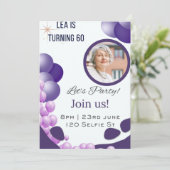 Invitation Anniversaire 60 ans Violet (Debout devant)