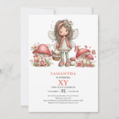 Invitation anniversaire 6 ans Fée joyeuse Floral p (Devant)