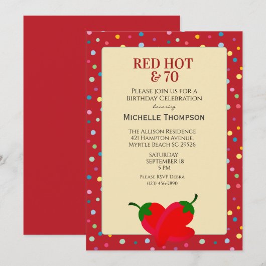 Invitation Anniversaire 70 ans (Devant / Derrière)