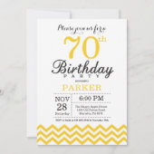 Invitation Anniversaire 70 ans Chevron Jaune (Devant)