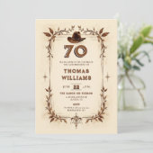 Invitation Anniversaire 70 ans Cowboy Vignes Rustique Occiden (Debout devant)