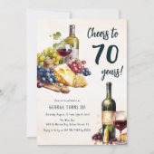 Invitation Anniversaire 70 ans Fromage Et Vin Adul (Devant)