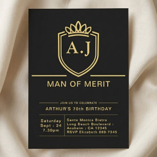 Invitation Anniversaire 70 ans Mari 70 Ans Fête Noir Or