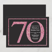 Invitation Anniversaire 70 Ans Tableau Noir Paille (Devant / Derrière)