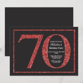 Invitation Anniversaire 70 ans Tableau Noir Paille (Devant / Derrière)