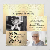 Invitation Anniversaire 80 ans dans la fabrication 2 photos O (Devant / Derrière)