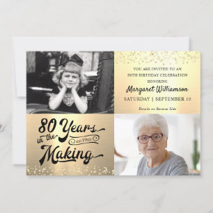 Invitation Anniversaire 80 ans dans la fabrication 2 photos O