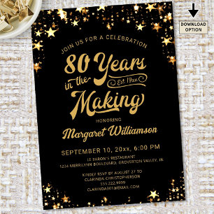 Invitation Anniversaire 80 ans dans la fabrication des étoile