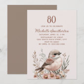 Invitation Anniversaire 80 ans de Brown Bird (Devant / Derrière)