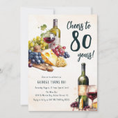 Invitation Anniversaire 80 Ans Fromage Et Vin Adul (Devant)