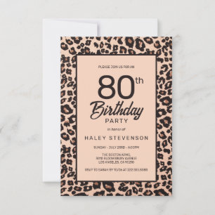 Invitation Anniversaire 80 Ans Imprimé Animal Styl