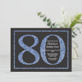 Invitation Anniversaire 80 ans Tableau Noir Paille (Debout devant)