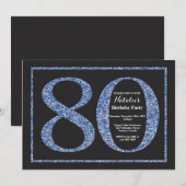 Invitation Anniversaire 80 ans Tableau Noir Paille (Devant / Derrière)