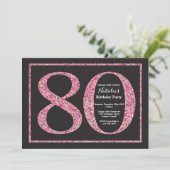 Invitation Anniversaire 80 Ans Tableau Noir Paille (Debout devant)