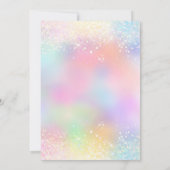 Invitation Anniversaire 8 ans Pink Rainbow (Dos)