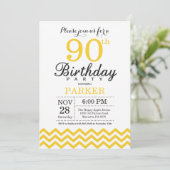 Invitation Anniversaire 90 ans Chevron Jaune (Debout devant)