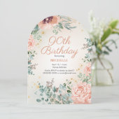 Invitation anniversaire 90 ans en forme d'arche Fl (Debout devant)