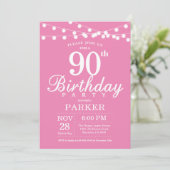 Invitation Anniversaire 90 ans Rose (Debout devant)