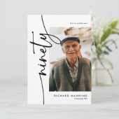 Invitation Anniversaire 90 Ans Script Ninety 4 Pho (Debout devant)