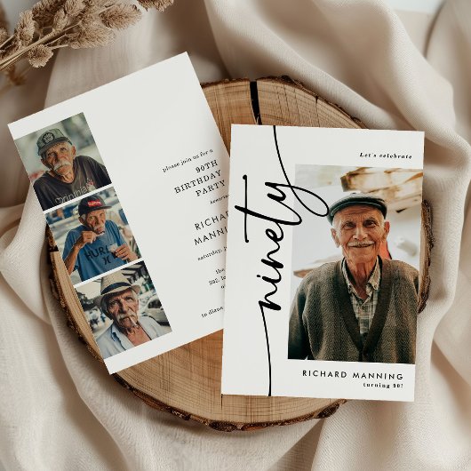 Invitation Anniversaire 90 Ans Script Ninety 4 Pho