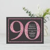 Invitation Anniversaire 90 Ans Tableau Noir Paille (Debout devant)