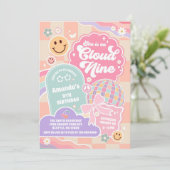 Invitation Anniversaire 9 Ans Cloud Nine Retro Gro (Debout devant)