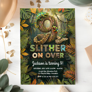 Invitation Anniversaire 9 ans Reptile Slither On Over