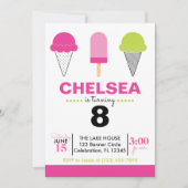 Invitation Anniversaire à la crème glacée rétro -  (Devant)