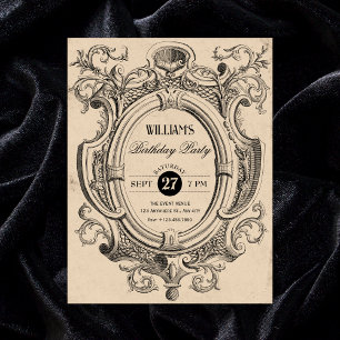 Invitation Anniversaire à l'arche gothique vintage