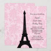 Invitation Anniversaire à Paris Sweet sixteen (Devant / Derrière)