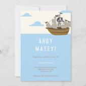 Invitation Anniversaire À Thème Pirate Ahoy Matey (Devant)