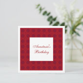 Invitation Anniversaire Abstrait Cercles Rouges (Debout devant)