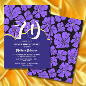 Invitation Anniversaire Abstrait de Chamomille Florale Violet