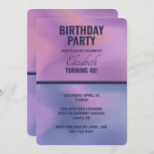 Invitation Anniversaire Abstrait moderne violet et rose (Devant / Derrière)