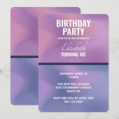 Invitation Anniversaire Abstrait moderne violet et rose (Devant / Derrière)