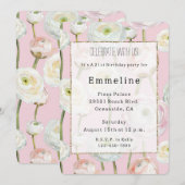 Invitation Anniversaire Abstrait rose chic (Devant / Derrière)