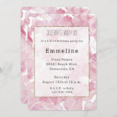 Invitation Anniversaire Abstrait rose chic (Devant / Derrière)