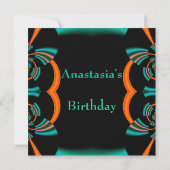Invitation Anniversaire Abstrait Vert Albums (Dos)